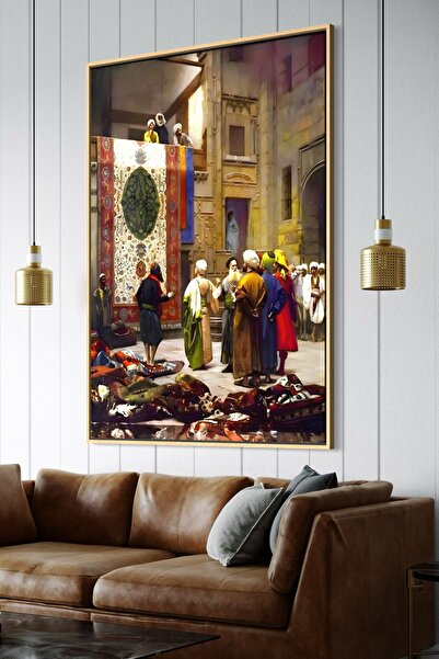 ARTAN GALLERY İtalyan Kadife Oryantal Halı Pazarı Duvar Tablosu | Çarşı | Yağ...