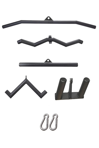 CrewSport Fat Aparat Seti - Lat Pulldown Bar - Triceps Bar - Rowing bar - V B...