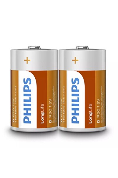 Philips Baterii LongLife R20 tip D, Pachet de 2