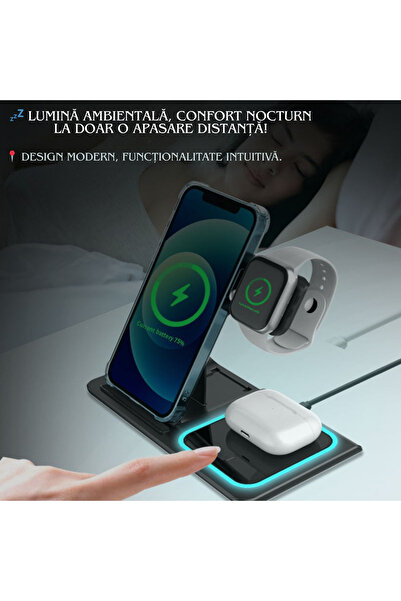BMSIFY Încărcător wireless 3 în 1