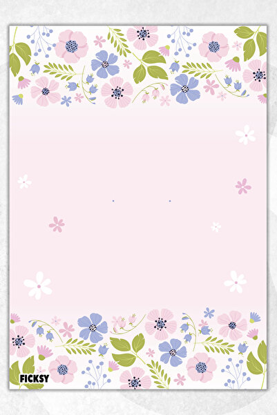 Ficksy A5 Floral Notepad Unlined Notebook - 50 Sheets - Memopad - Notepad - N...