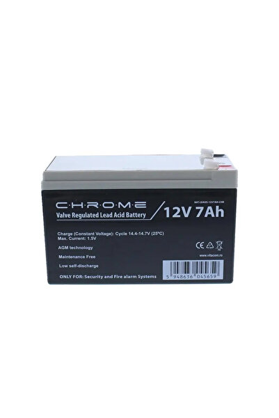 OEM Acumulator plumb acid 12V 7Ah Chrome security terminal T1/F1 BAT-LEADS-12...