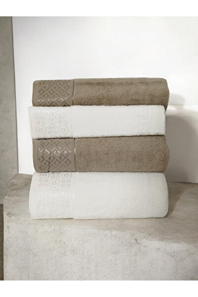 Arliva Home Bath Towel Set 100% Cotton 2 Pieces 50X90 cm and 2 Pieces 90X150 cm