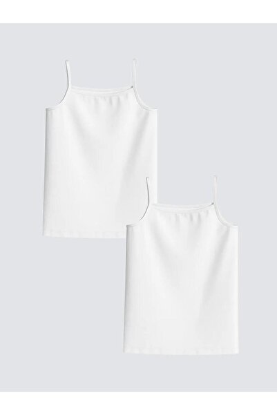 LC Waikiki White Square Collar Girls' Undershirt 2-Pack (S6)
