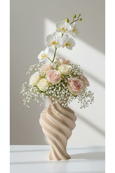END Design 3D Printed Aesthetic Curved Vase – Stylish Home Accessory (Flowers...