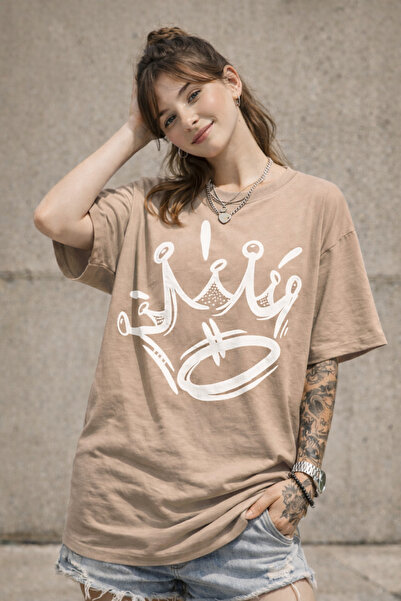 Infire clothing 100% Cotton Crown Printed Oversize T-Shirt