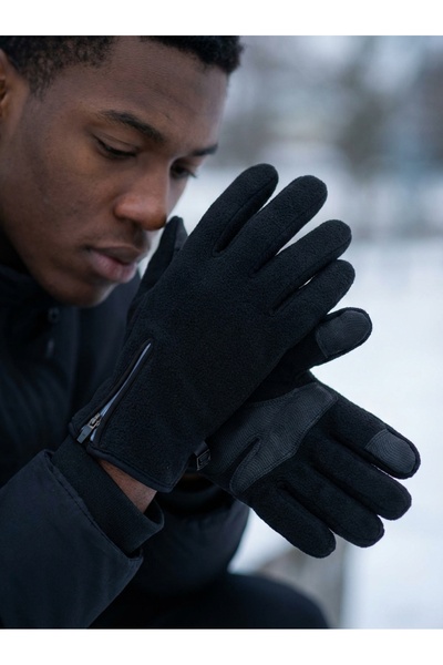 PIECE SIGNATURE قفازات رياضية فاخرة ذات طبقة سميكة من الصوف (للرجال)