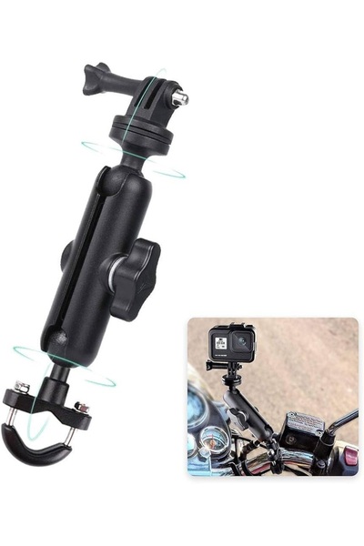 Zoli İnsta360 ve Aksiyon Kamera Uyumlu Motosiklet,Bisiklet,Scooter 360° Ayarlanabilir Gidon Bağlantılı Kamera Tutucu