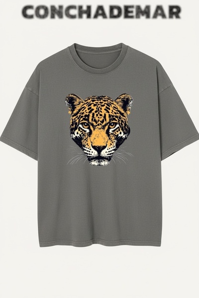 Vordevia Премиум памучна тениска с леопардов принт