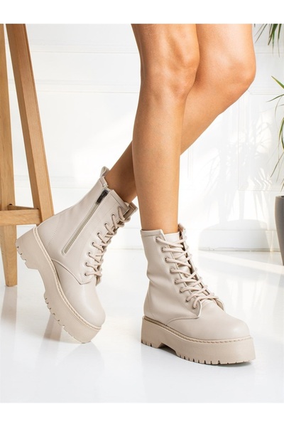 Bella Stride Su Geçirmez Yandan Dikişli Fermuarlı Kalın Tabanlı Bağcıklı Süet...