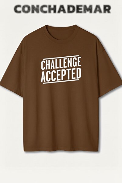 Vordevia Challenge Accepted Barney Printed Premium Oversize Cotton T-Shirt