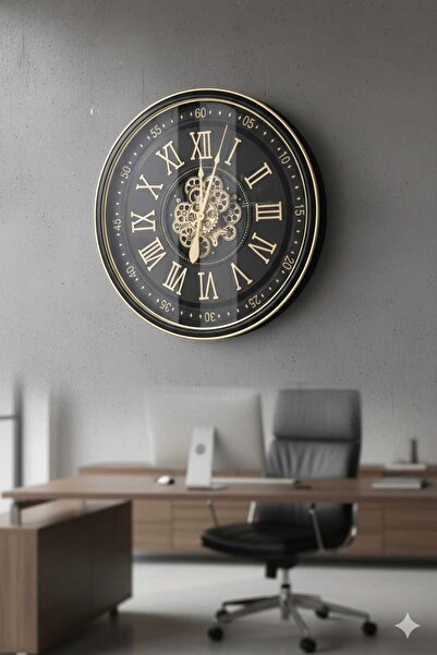 Funny Life Luxury Wheel Double Dial Wall Clock - All Wheels Working-80 Cmx80Ccm