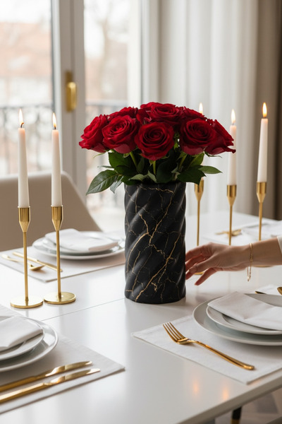 LALEZEN HOME Ceramic marshmallow vase