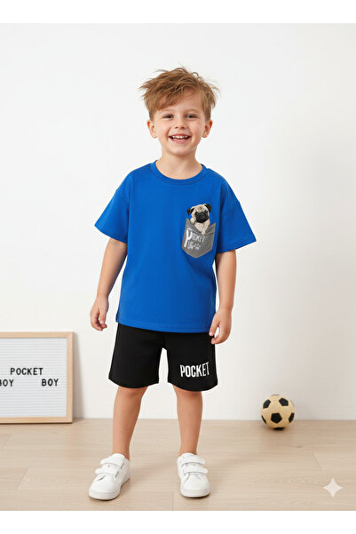 DOCE ELEGANTE Летен детски комплект с принт на куче в джобче