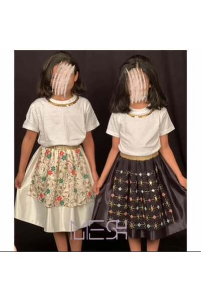 MESH sa Children's Jalabiya - Two Piece (White Skirt)