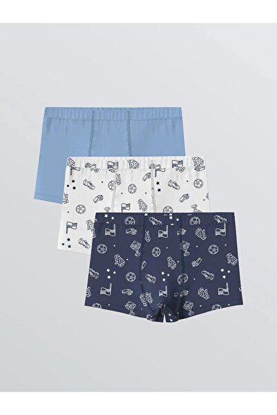 LC Waikiki Boxeri pentru băieți cu imprimeu alb, pachet de 3 (S6)