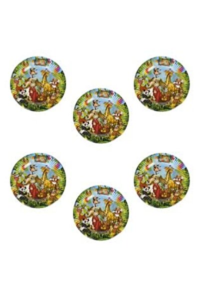 OEM Jungle Animals 'Happy Birthday' Paper Plates Ø18 cm - 6 pcs