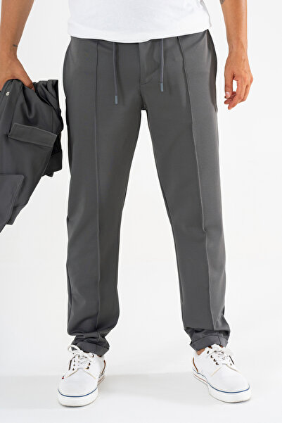 Souris Men's Smoked Jogger Sports Pants Double-Legged Sweatpants