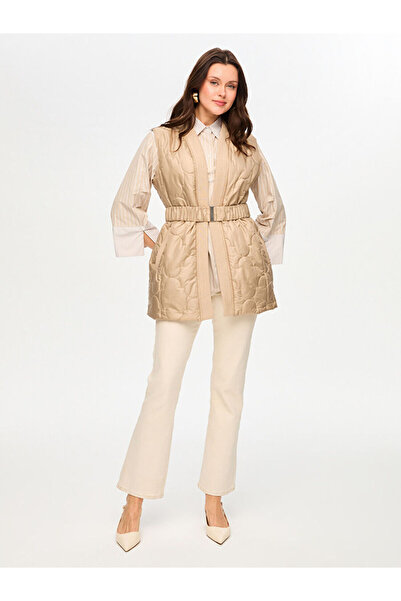 Faik Sönmez Triko Bant Detaylı Kapitone Yelek S26KYL004