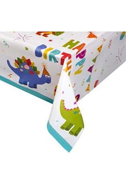 OEM Plastic Tablecloth Small Dinosaurs Happy Birthday 120 x 180 cm