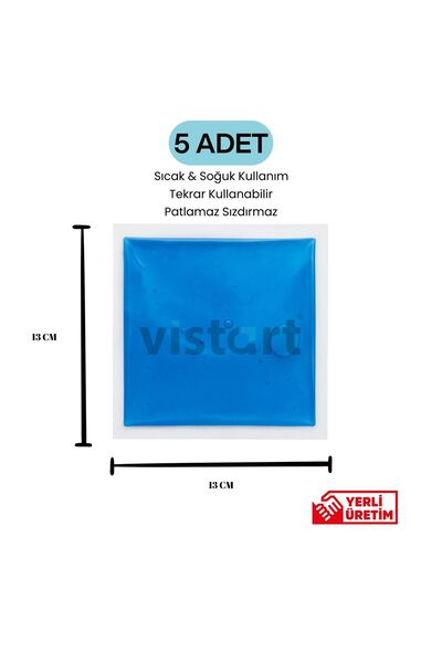 5 Adet Sıcak Soğuk Termo Jel Buz Jeli Sıcak Soğuk Kompres 13x13cm VistartJel