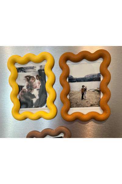 LARİON Tasarım Dalgalı Magnet Fotoğraf Çerçevesi 3D