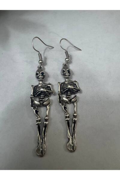 Yuchicly Anatomy Line – Figured Silver Color Unisex Dangle Earrings