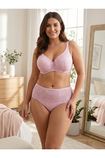 Eta Collection C CUP Dantelli Toparlayıcı Konforlu Büyük Beden Sütyen Külot T...