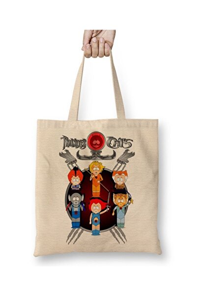 Toyaso حقيبة تسوق من القماش الأبيض من ثاندر كاتس ساوث بارك كات، حقيبة تسوق ذا...