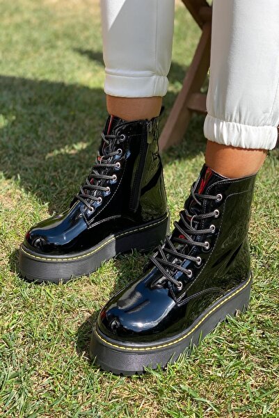 Bella Stride Su Geçirmez Yandan Dikişli Fermuarlı Kalın Tabanlı Bağcıklı Süet...