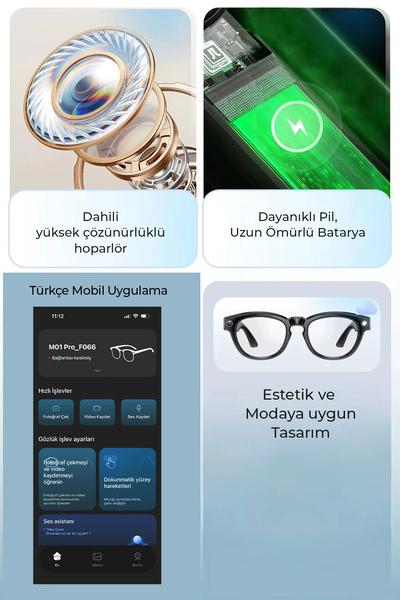Genel Markalar Pro Max Akıllı Gözlük Kameralı Yapay zeka,Müzik dinleme,telefon ile konuşma bluetooth