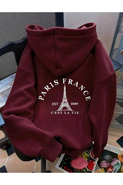 DİVİN Paris France Printed Hooded Sweatshirt