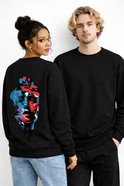 Infire clothing سويت شيرت بقلنسوة مطبوع عليه 100% قطن مقاس كبير للجنسين