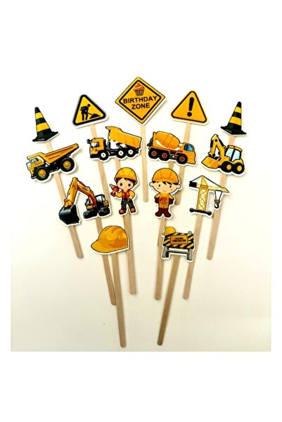DecoParty Construction Cake Toppers Set