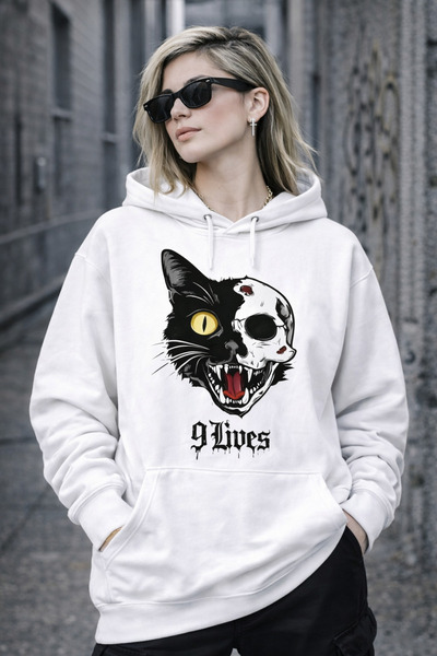 Infire clothing سويت شيرت بقلنسوة مطبوع عليه 100% قطن مقاس كبير للجنسين