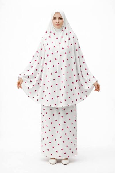 ALDAİR Çift Parça Kadın Tesettür Işlemeli Namaz Elbisesi Terletmeyen