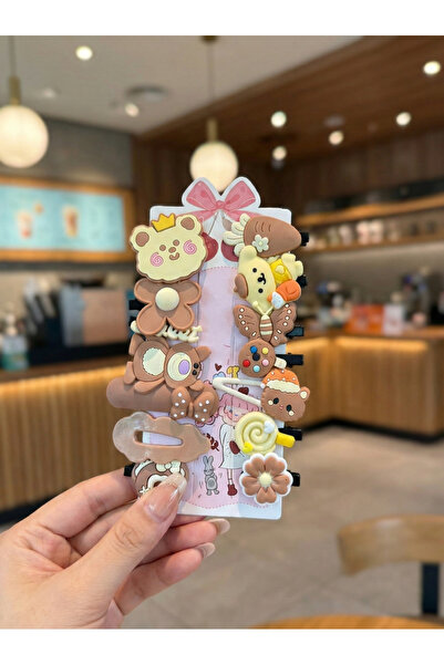 BATU GİYİM Set de 14 agrafe de păr maro pentru fete, cu agrafe pentru bebeluș...