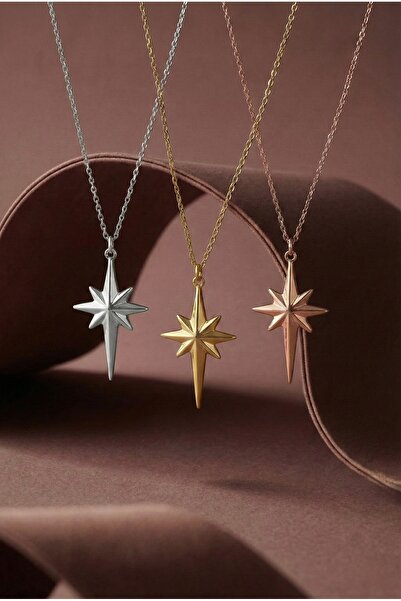 Minon Jewelry Stella Kutup Yıldızı Kolye Gold 14K Altın Kaplama Minimalist Ta...