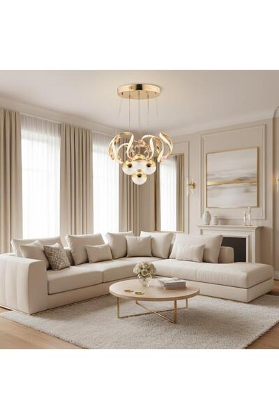 Elizim Home Lighting Dron 3+1 ledli gold avize