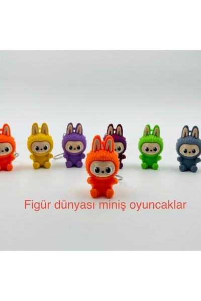Figür Dünyası Miniş Oyuncaklar سلسلة مفاتيح لابوبو ثلاثية الأبعاد، 3 قطع صغير...