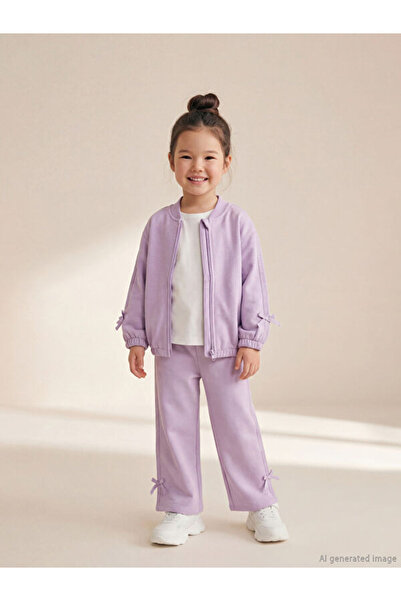 LC Waikiki Rmz Gi̇yi̇m Farkiyla Glittery Striped Wide-Leg Baby Girl Sweatpants