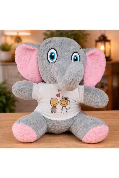 MEVAFA Bride and Groom Design T-Shirt Plush Cute Elephant