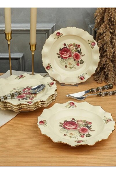 hediye Esterhomedecor Set of 6 Porcelain Dinner Plates 23cm