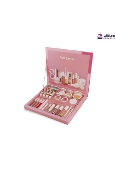Beauty علبة مكياج - طقم مكياج وردي فاتح مكون من 24 قطعة