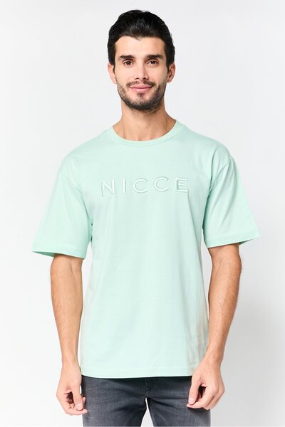 Nicce Men Crew Neck Short Sleeve Embroidered Logo T-Shirt, Mint