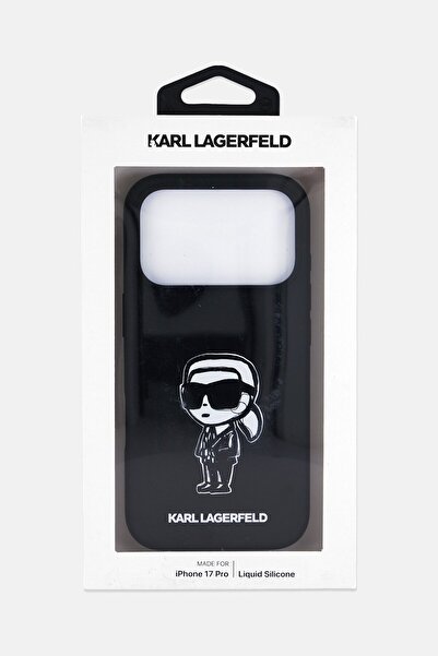 Karl Lagerfeld iPhone 17 Pro Liquid Silicone Karl Sketch Mobile Case, Black
