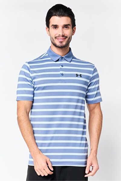 Under Armour Men Loose Fit Stripe Short Sleeve Golf Polo Shirt, Multicolor