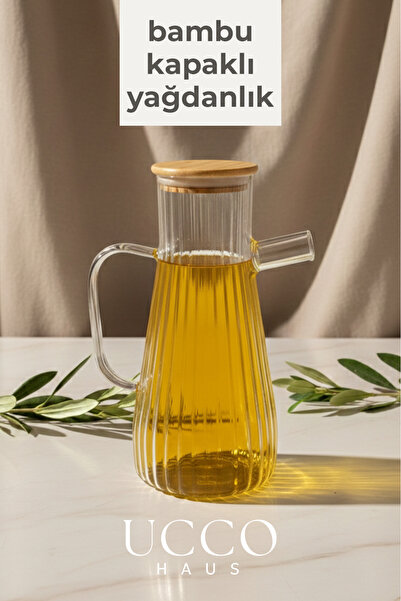 UCCO وعاء زيت من زجاج البوروسيليكات المفرغ من الهواء بسعة 900 مل مع غطاء من ا...