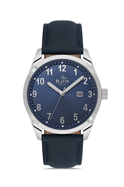 Platin Pierre Hds-Pl-1219Gb-L3 Leather Cord Calendar Men's Wristwatch