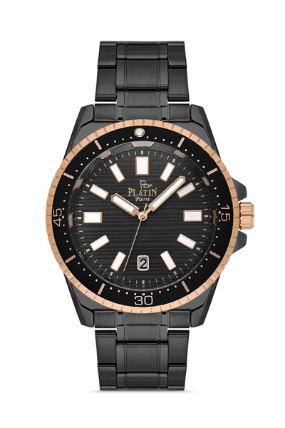 Platin Pierre Hds-Pl-1221Ga-R2 Steel Cord Calendar Men's Wristwatch